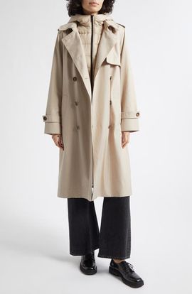 Reiss Reiss Azura Trench Coat with Hooded Puffer