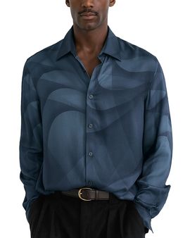Reiss Reiss Ballard Long Sleeve Abstract Print Shirt