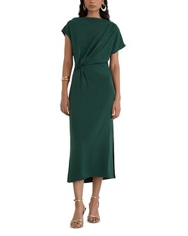 Reiss Reiss Beth Draped Side Slit Midi Dress