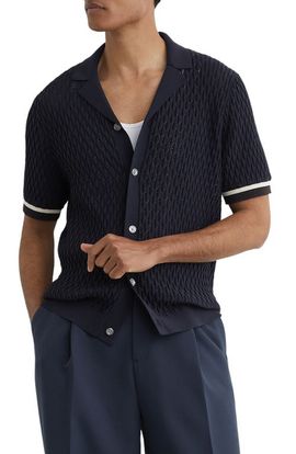 Reiss Reiss Bilsby Textured Knit Camp Shirt