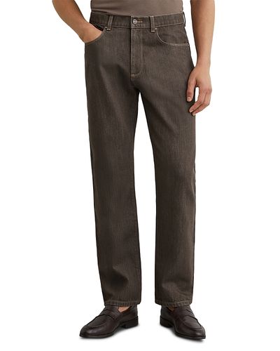 Reiss Reiss Bishopsgate Straight Fit 30.7 Jeans in Brown