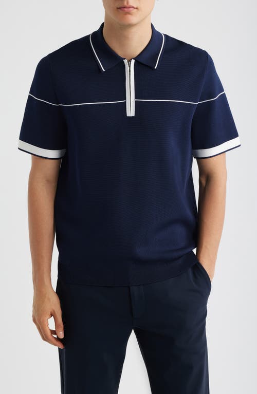 Reiss Reiss Bradford Tipped Half Zip Polo Sweater