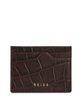 Reiss Reiss Cabot Croc Embossed Leather Card Case