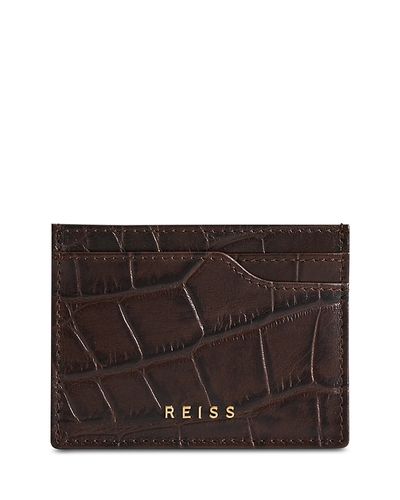 Reiss Reiss Cabot Croc Embossed Leather Card Case