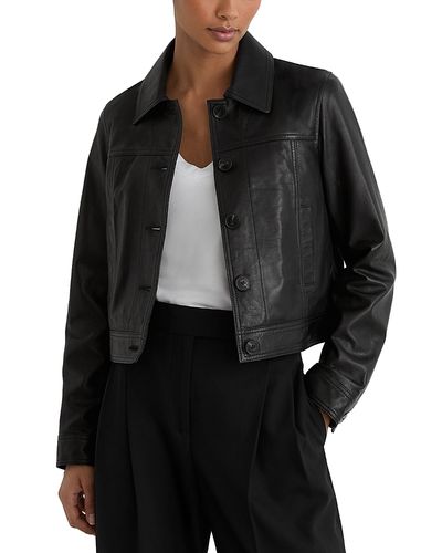 Reiss Reiss Callie Leather Trucker Jacket
