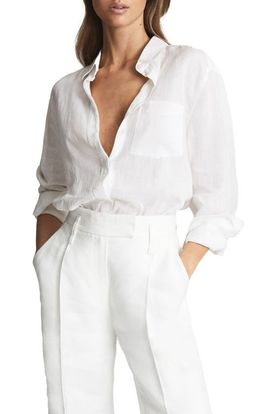 Reiss Reiss Campbell Linen Button-Up Shirt