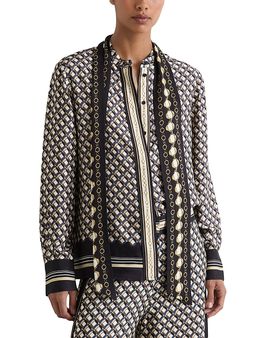 Reiss Reiss Carmine Scarf Neck Satin Shirt