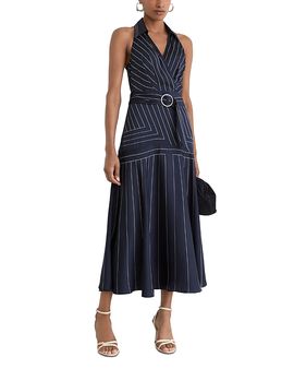 Reiss Reiss Casey Striped Satin Racerback Dress
