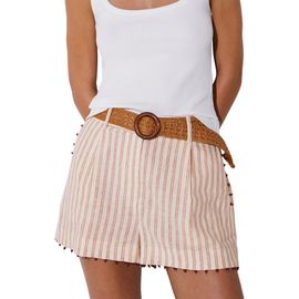 Reiss Reiss Chloe Beaded Belted Linen Blend Cover-Up Shorts