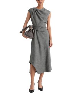 Reiss Reiss Clara Houndstooth Check Tailored Midi Dress