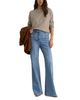 Reiss Reiss Claude Pintuck High Rise Flare Leg Jeans in Light Blue - 2