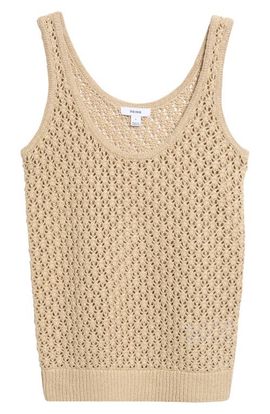 Reiss Reiss Colette Pointelle Knit Linen Tank