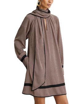 Reiss Reiss Contrast Trim Swing Dress with Scarf