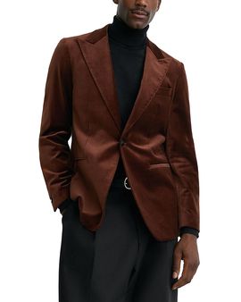 Reiss Reiss Cotton Blend Classic Peak Lapel Blazer