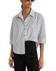Reiss Reiss Cropped Cotton Stripe Button Down Shirt - 1