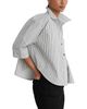 Reiss Reiss Cropped Cotton Stripe Button Down Shirt - 5