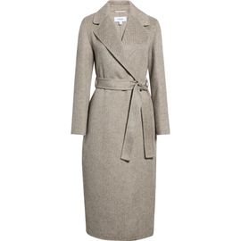 Reiss Reiss Daia Herringbone Wool Blend Wrap Coat