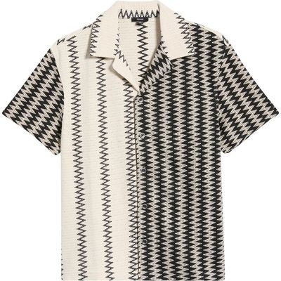 Reiss Reiss Dain Chevron Stripe Knit Camp Shirt