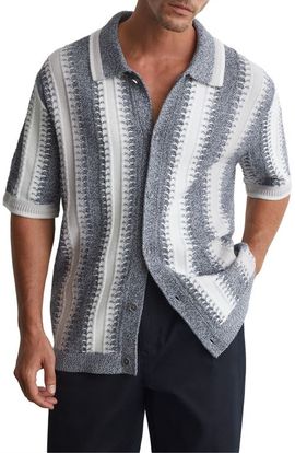 Reiss Reiss Dale Stripe Button-Front Sweater