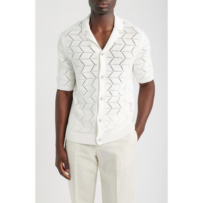 Reiss Reiss Dalkeith Open Knit Camp Shirt