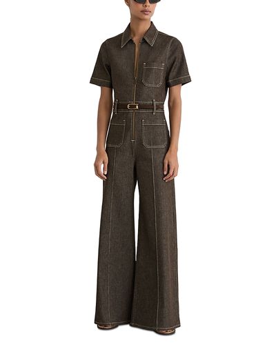 Reiss Reiss Danie Denim Cotton Stretch Jumpsuit