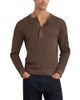 Reiss Reiss Declan Ribbed Crewneck Henley Shirt - 1