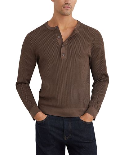 Reiss Reiss Declan Ribbed Crewneck Henley Shirt