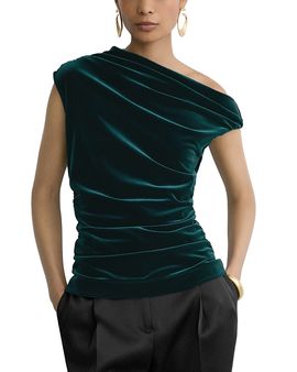 Reiss Reiss Demi Stretch Velvet Off-The-Shoulder Top