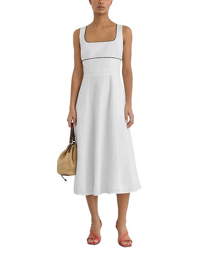 Reiss Reiss Dorothea Contrast Trim Linen Dress