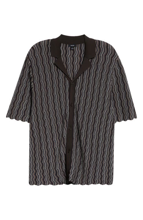 Reiss Reiss Drake Button-Up Knit Stripe Shirt