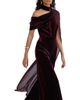 Reiss Reiss Draped Velvet One Shoulder Jumpsuit - 1
