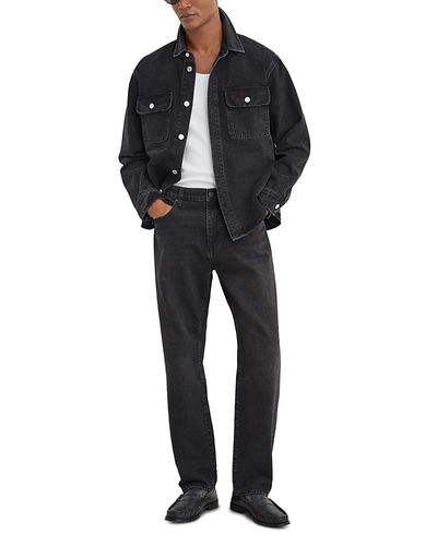 Reiss Reiss Dylan Cotton Relaxed Straight Fit Jeans in Black