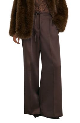 Reiss Reiss Ellen Satin Drawstring Wide Leg Pants