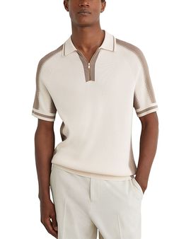 Reiss Reiss Elmers Half Zip Knit Polo Shirt