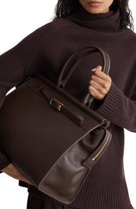 Reiss Reiss Ember Leather Structured Work Tote