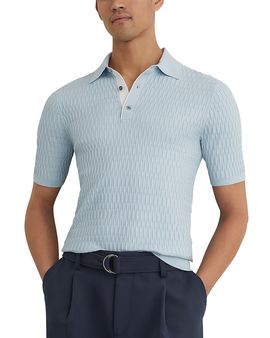 Reiss Reiss Era Short Sleeve Textured Sweater Polo