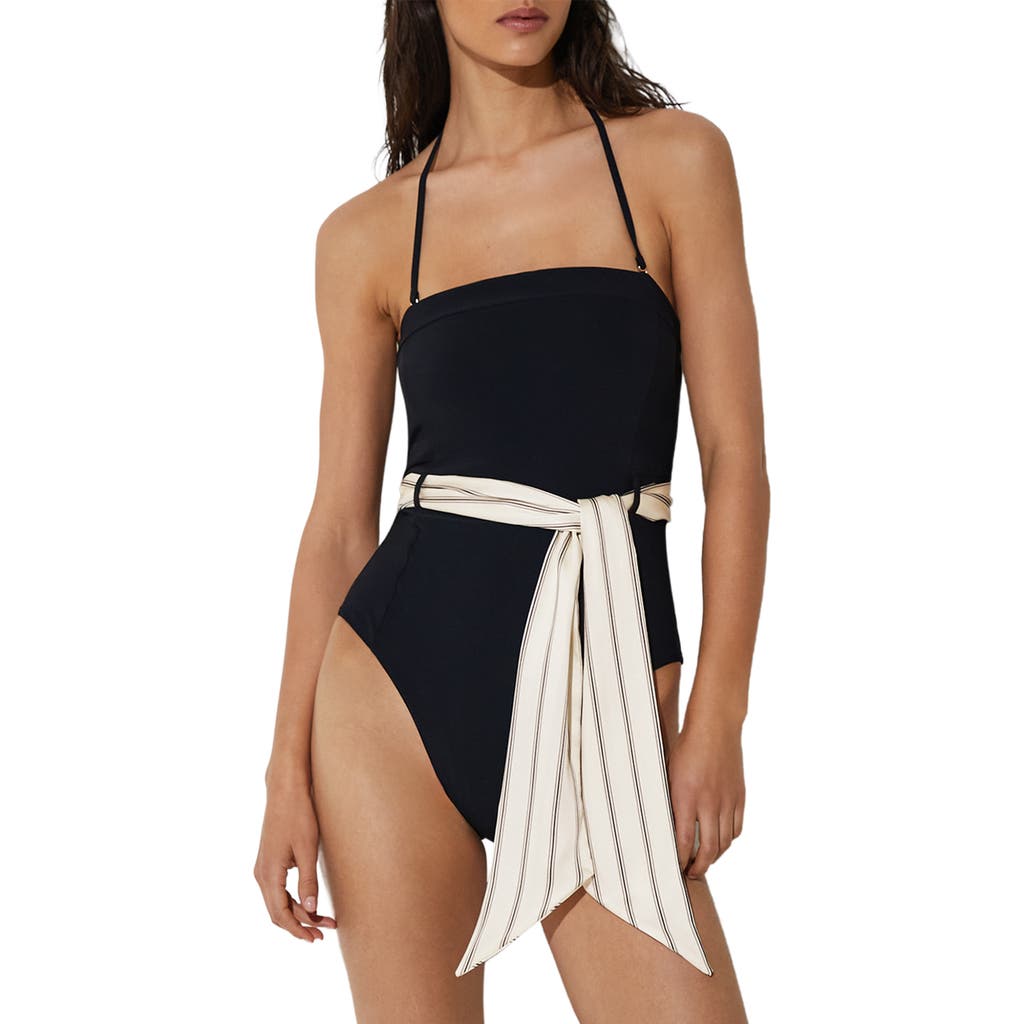 Reiss Reiss Etienne Belted Bandeau One-Piece Swimsuit