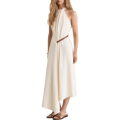 Reiss Reiss Evie Halter Neck Handkerchief Hem Midi Dress