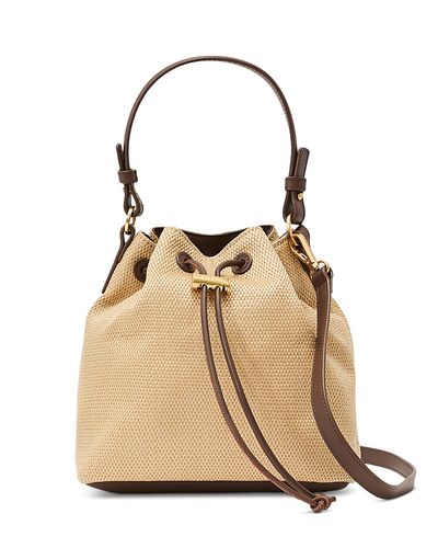 Reiss Reiss Evie Woven Raffia Effect Leather Bucket Bag