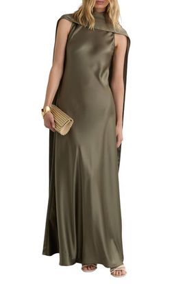 Reiss Reiss Fae Drape Sleeveless Satin Gown