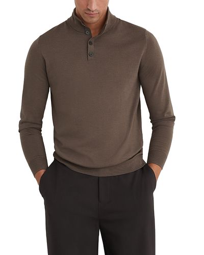 Reiss Reiss Farnham Merino Wool Long Sleeve Sweater Polo