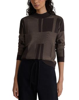 Reiss Reiss Faro Geometric Jacquard Mock Neck Sweater