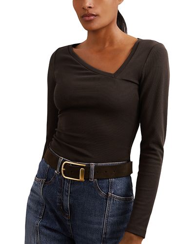 Reiss Reiss Felicity Asymmetric Neck Long Sleeve Top