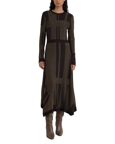 Reiss Reiss Felicity Geometric Knit Long Sleeve Midi Dress