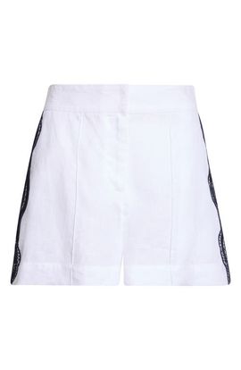 Reiss Reiss Felicity High Waist Lace Trim Linen Shorts