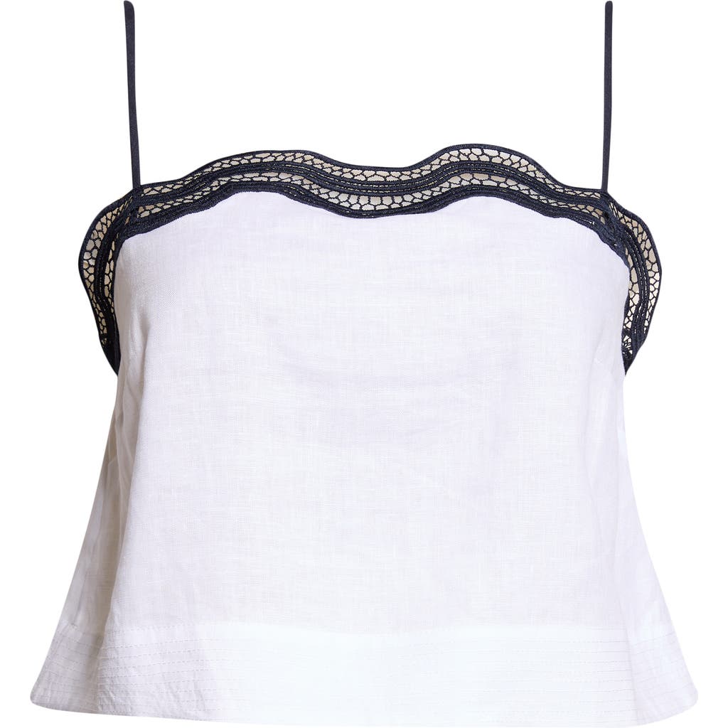 Reiss Reiss Felicity Lace Trim Linen Camisole