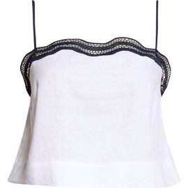 Reiss Reiss Felicity Lace Trim Linen Camisole