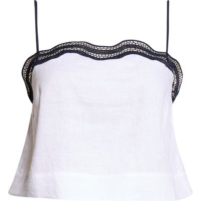 Reiss Reiss Felicity Lace Trim Linen Camisole