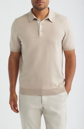 Reiss Reiss Finch Short Sleeve Linen & Cotton Polo Sweater