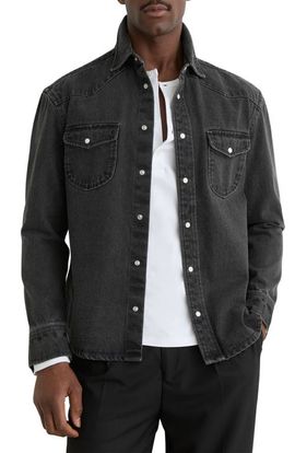 Reiss Reiss Finley Denim Snap-Up Shirt